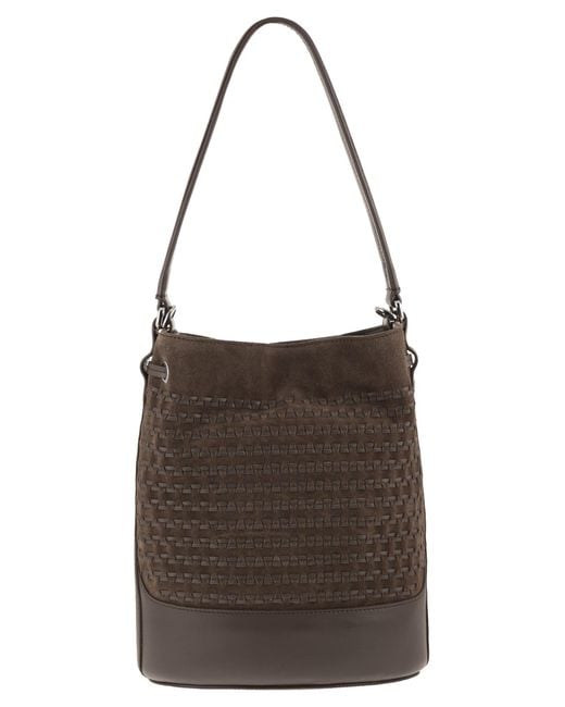 Zanellato Brown Monda' Leather Bucket Bag S