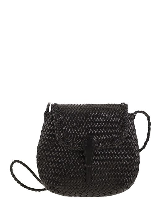 Dragon Black Mini City Bag Woven Leather Bag