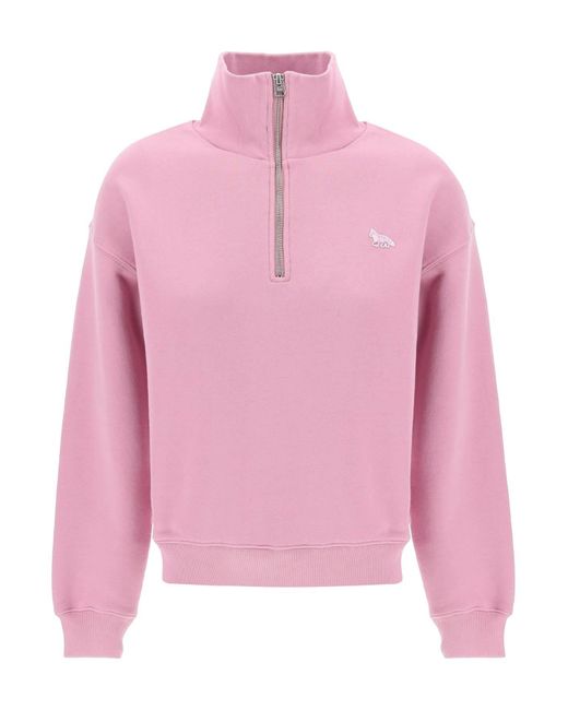 Maison Kitsuné "baby Fox Patch Sweatshirt Met in het Pink