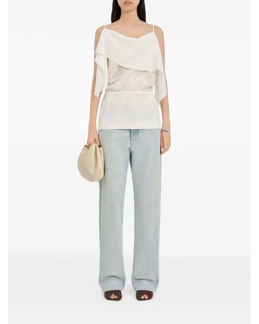 MM6 by Maison Margiela White Ruffled Top