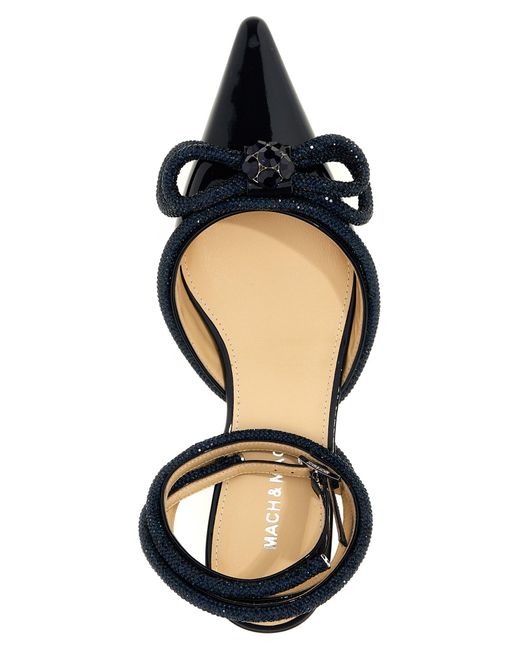 Mach & Mach Blue 'Double Bow' Ballet Flats