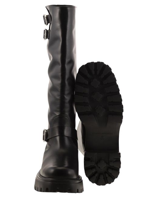 Emerson Moto Leather Boot Stuart Weitzman pour homme en coloris Black