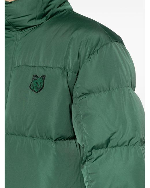 Maison Kitsuné Green Hooded Puffer for men