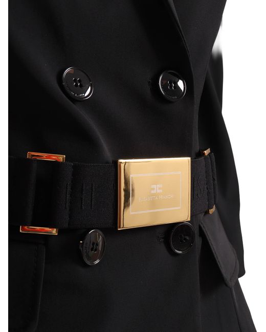 Elisabetta Franchi Black Jacket With Belt