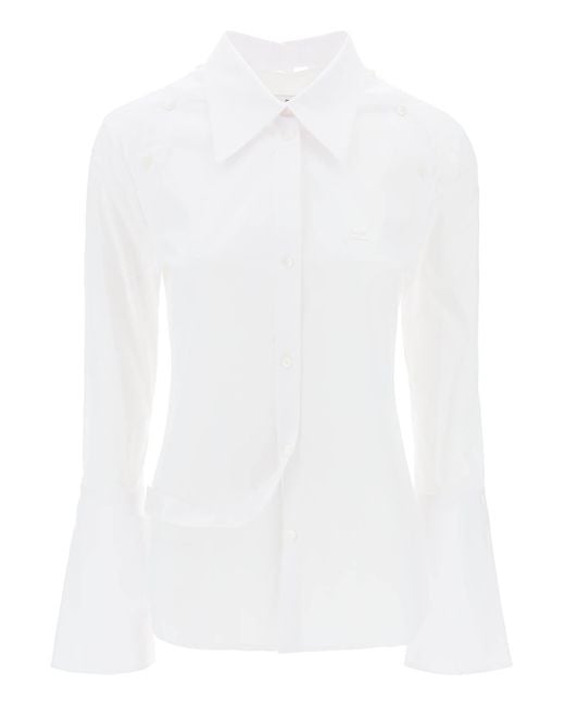 Camisa modular de algodón Poplin Courreges de color White