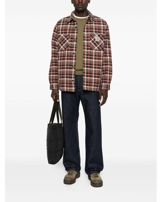 Carhartt Wip Camisa de mezcla de algodón principal Carhartt de hombre de color Brown