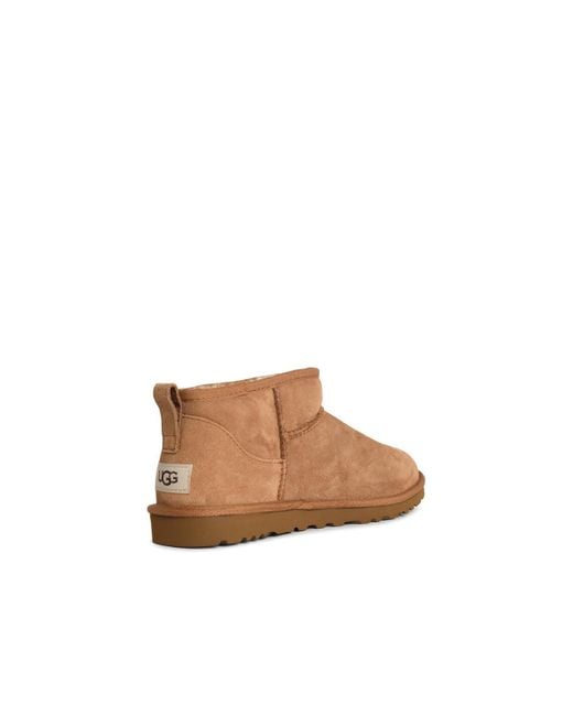 Ugg Brown 'Classic Ultra Mini' Kastanien Wildlederstiefel