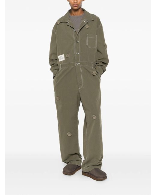 Song For The Mute Green Sftm X Birkenstock 'The Gardener' Crochet Flower Jumpsuit