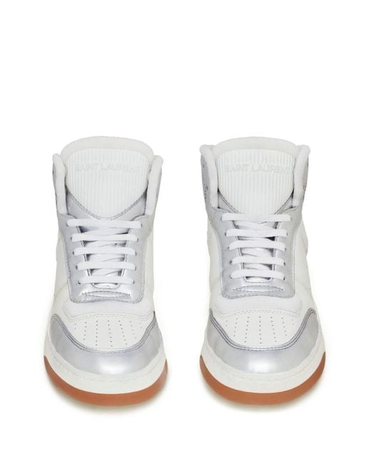 Saint Laurent White Sneakers Mid Top Sl/80