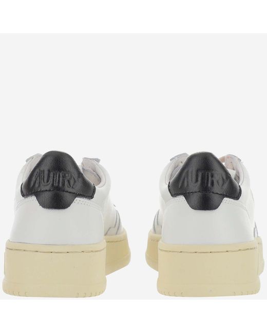 Autry White Perforated Leather Sneakers With Contrast Heel Tab And Logo Detail