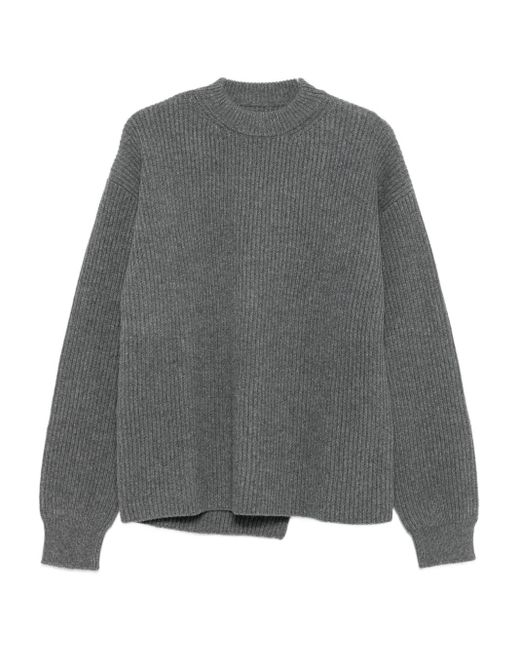 Jil Sander Gray Grauer Seide & Nylon Pullover