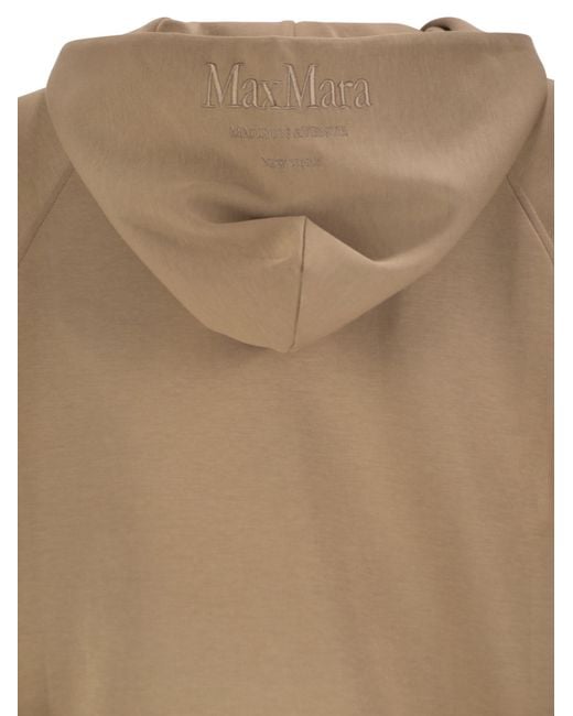 Max Mara Natural Smmmarea Hooded Zip Up Jersey Sweatshirt