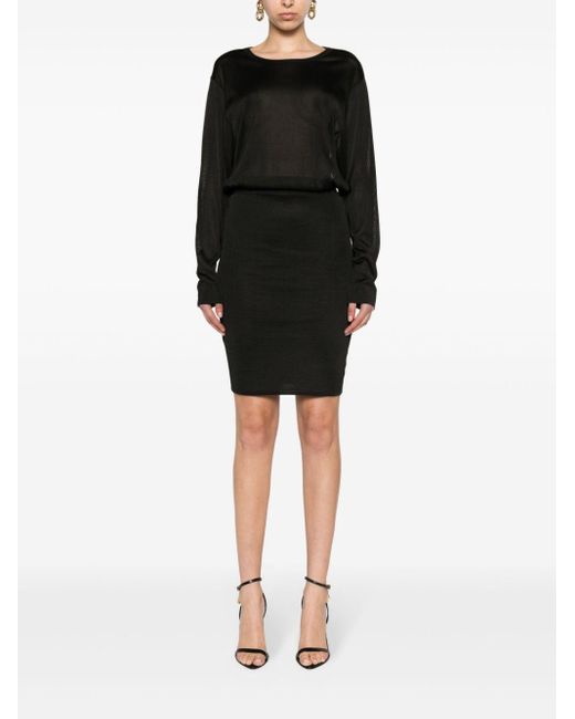 Saint Laurent Black Knitted Dresses