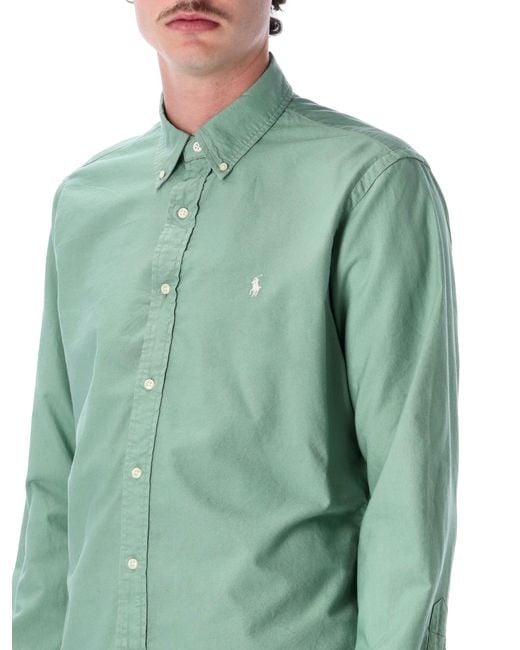 Polo Ralph Lauren Green Custom Fit Cotton Shirt