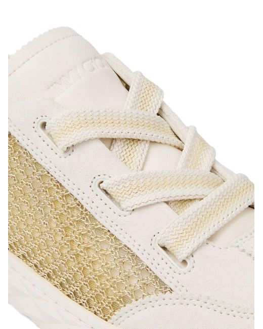 Jimmy Choo White Diamond Leather Sneakers