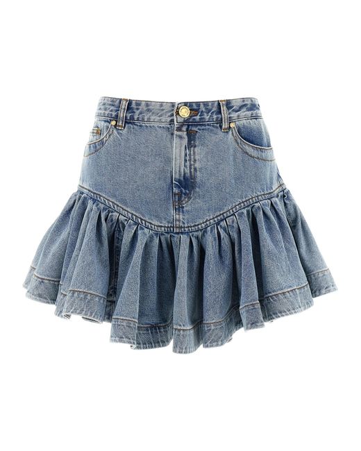 Zimmermann Blue 'Denim Frill Mini' Rock