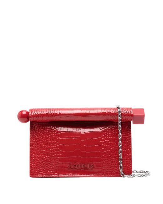 Jacquemus Red Small Rond Carré Clutch