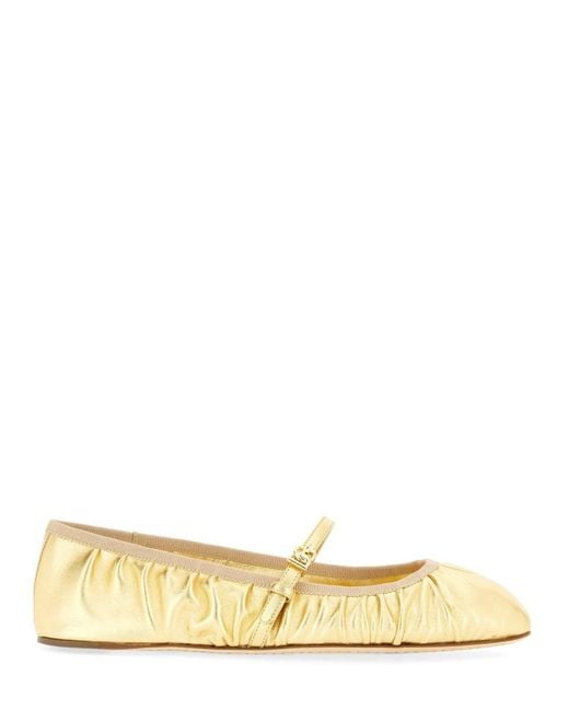 Dolce & Gabbana Natural Mordoru00C9 Nappa Ballerina