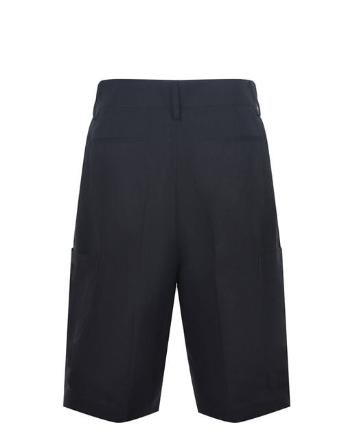 Costumein Blue Bermuda Shorts Made Of Linen Blend for men