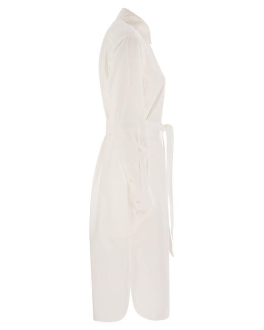 Polo Ralph Lauren White Cotton Chemisier With Belt