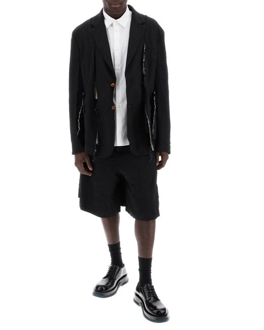 Comme des Garcons Homme más pantalones cortos de bermudas en capas Comme des Garçons de hombre de color Black