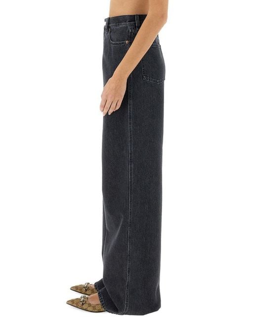 Gucci Black Wide Leg Denim Pants