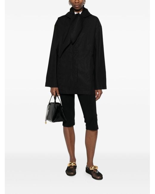 Totême Black Cotton Scarfed Blouson Jacket