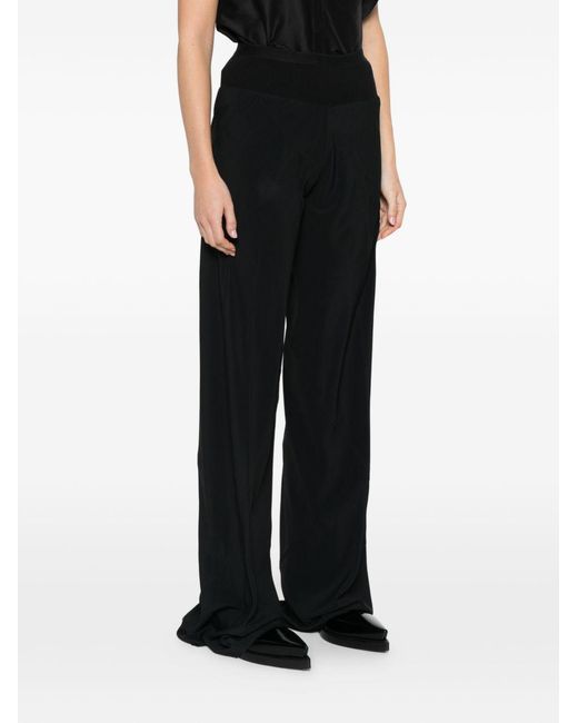 Rick Owens Black Bias Pantaloni Wide-Leg Trousers