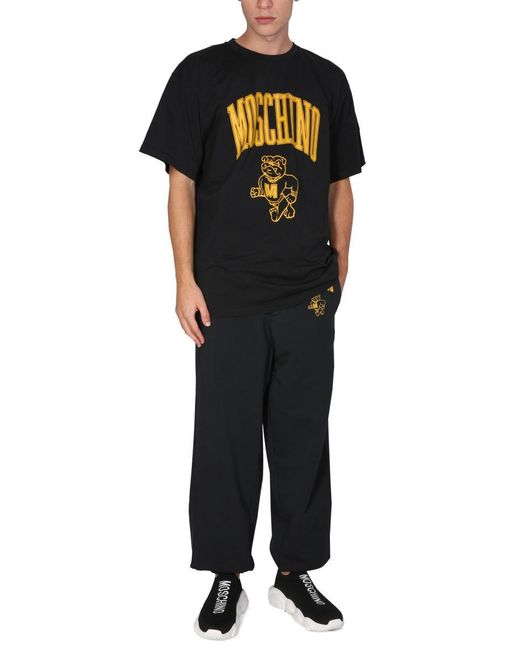 Moschino Black Relaxed Fit Jogging Pants for men