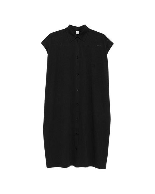 Totême Black Button-Fastening Sleeveless Midi Shirt Dress