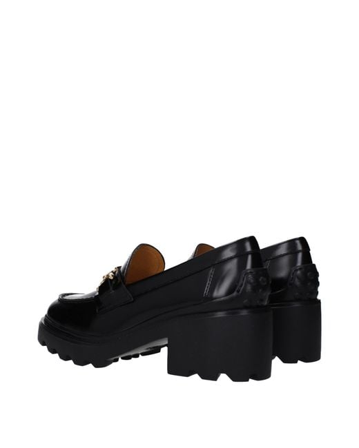 Tod's Black Moccasins Leather