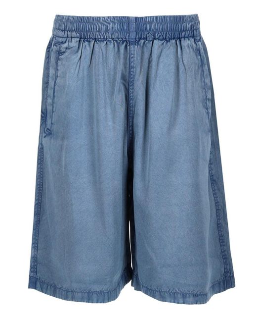 DIESEL Blue Solid Shorts for men