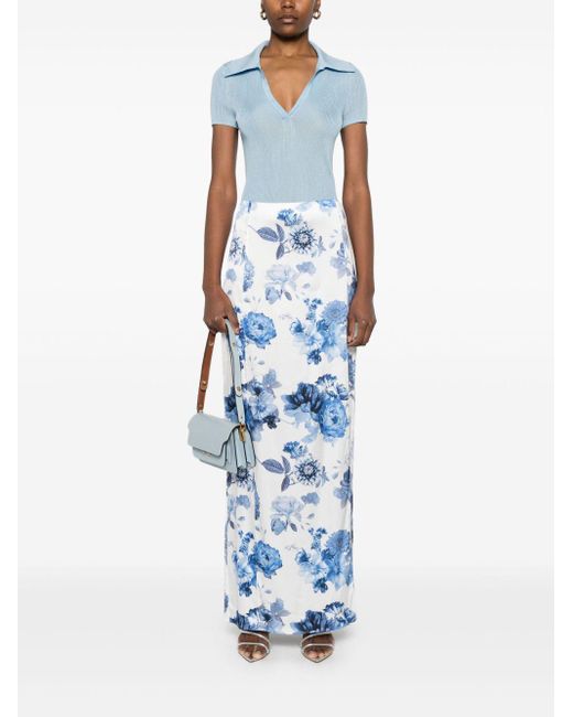 Alice + Olivia Stephine Maxi-Rok in het Blue