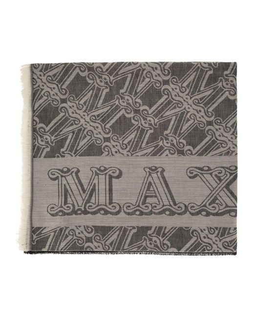 Eleonor Wool, Silk and Linen Jacquard Stole Max Mara de color Gray