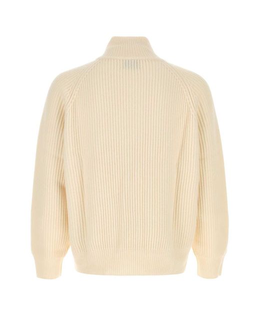 LeKasha Natural Ivory Cashmere Lette Sweater for men