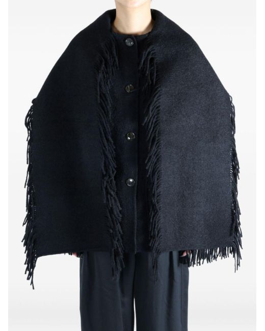 Totême  Toteme Hoofds Met Een Omzoomde Sjaalwoljas in het Black