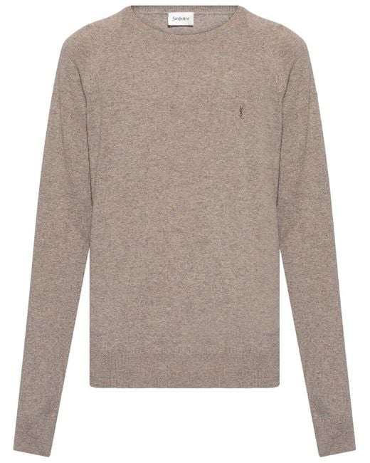 Saint Laurent Gray Cashmere Sweater for men