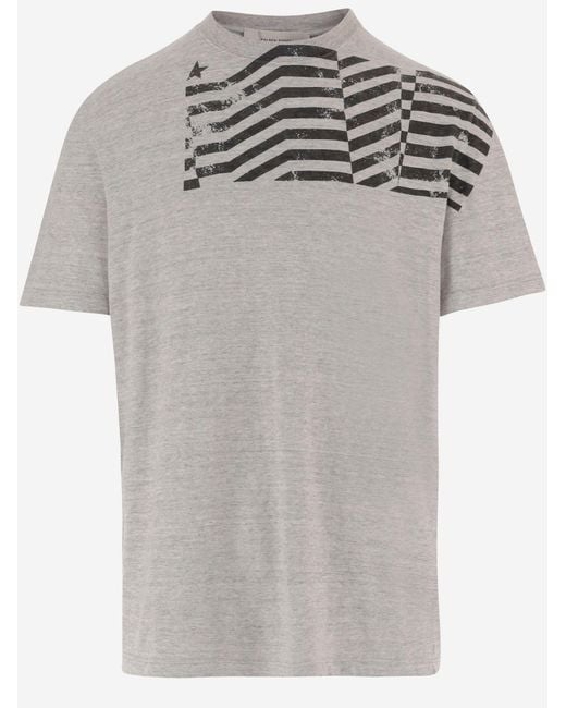 Golden Goose Deluxe Brand Gray Cotton T Shirt With Print