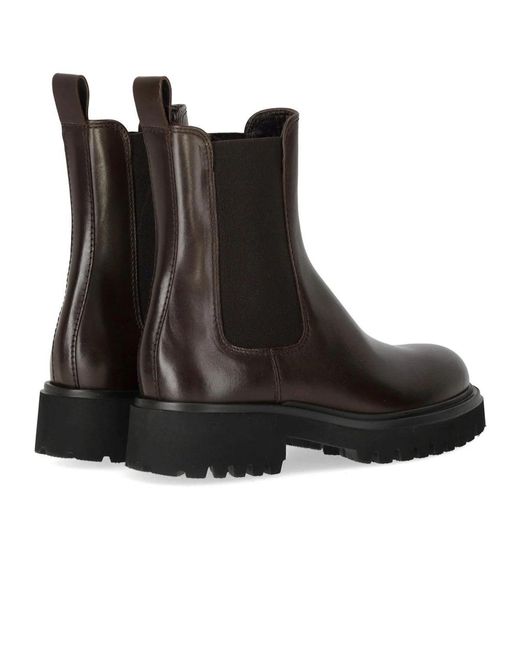 Guglielmo Rotta Black Worms Chocolate Chelsea Boot