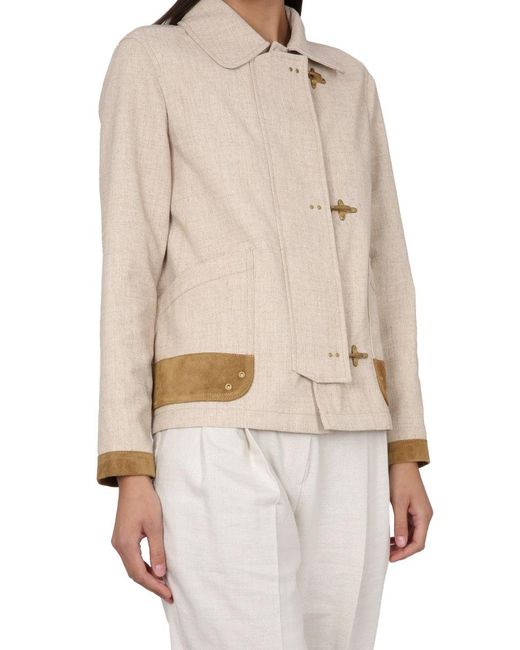 Fay Natural Three-Hook Jacket