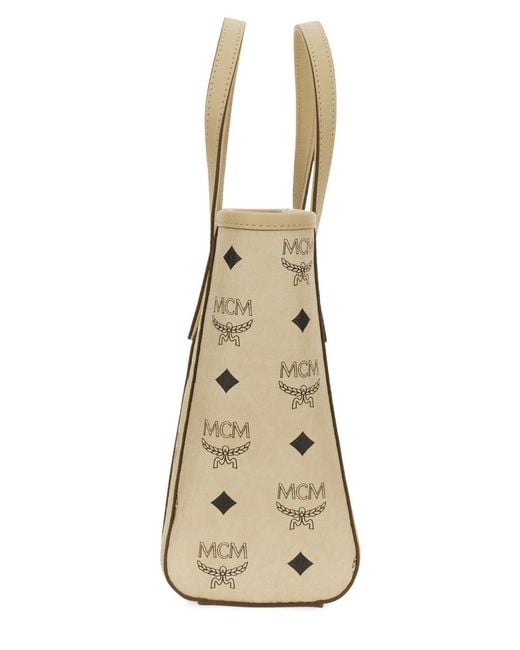 MCM Natural Printed Canvas Mini Tony Handbag