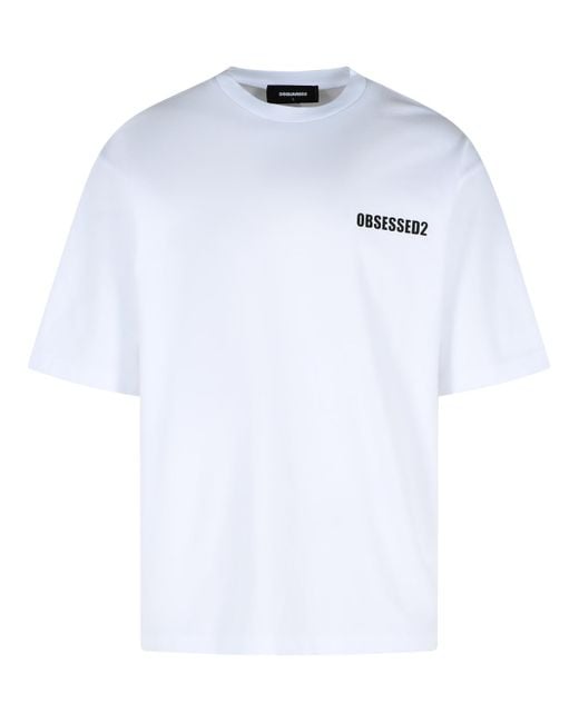 DSquared² White 'Obsessed' Cotton T Shirt