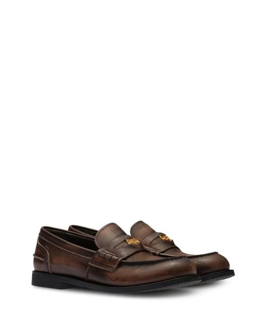 Miu Miu Brown Mocassini Vitello Deco'1
