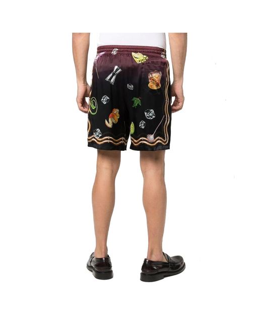 Pantalones cortos de seda estampados de Sunset de Casablancabrand de hombre de color Black