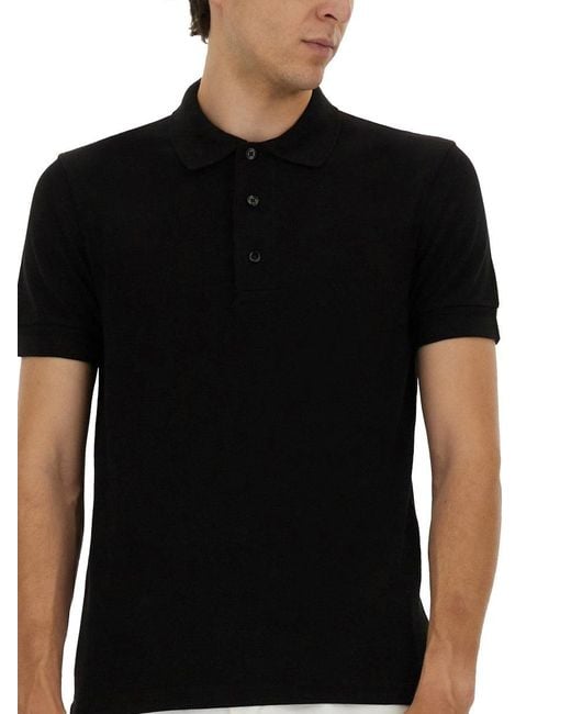 Tom Ford Black Pique Polo