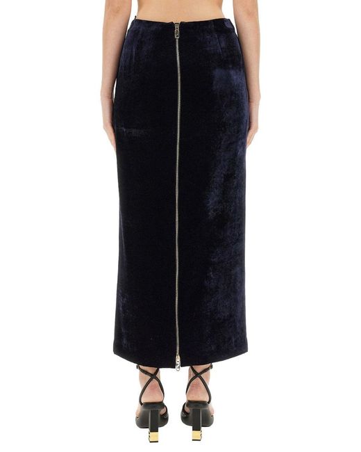 Fendi Black Slim-Fit Long Skirt