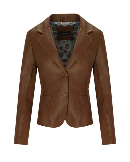 Myskin Brown Basic Single Breasted Blazer