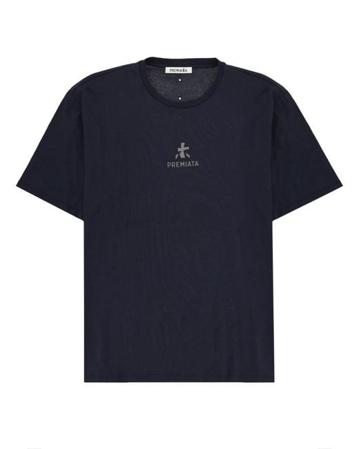 Premiata Blue T Shirt Con Logo