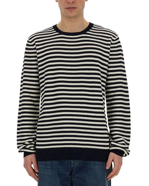 Dolce & Gabbana Black Stripe Pattern T-Shirt for men