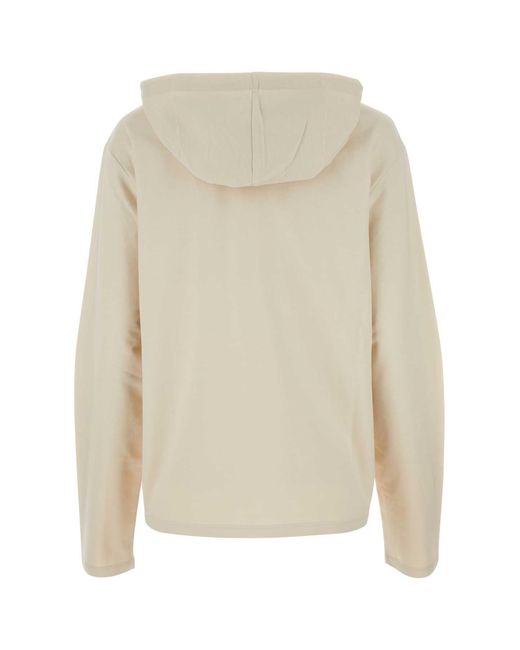 Prada Natural Sand Stretch Cotton Oversize Sweatshirt